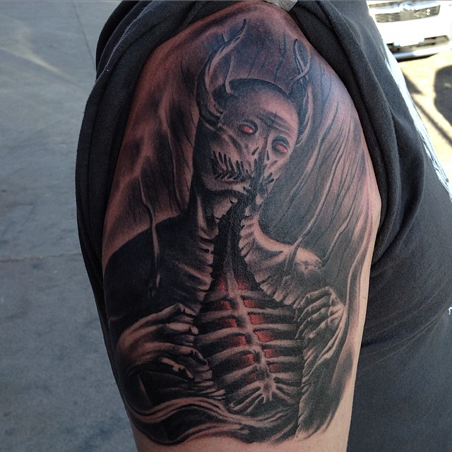 jonnie evil tattoo demon black gray