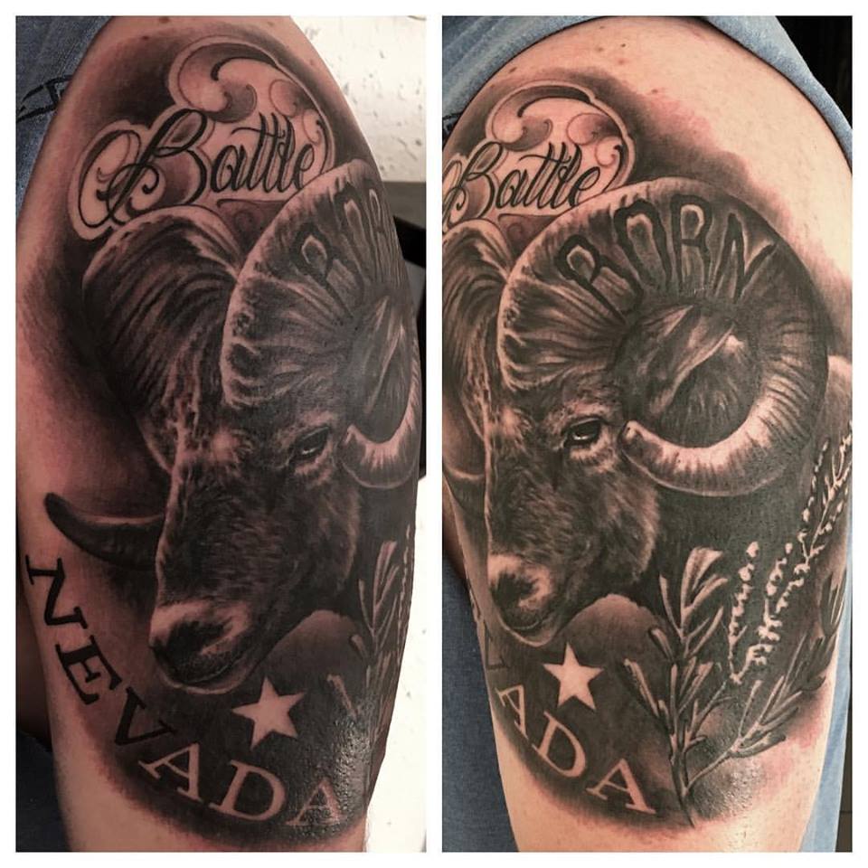jonnie evil tattoo bighorn sheep battle born